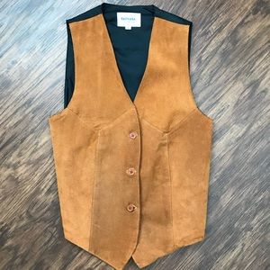 Button Up Suede Waistcoat Vest